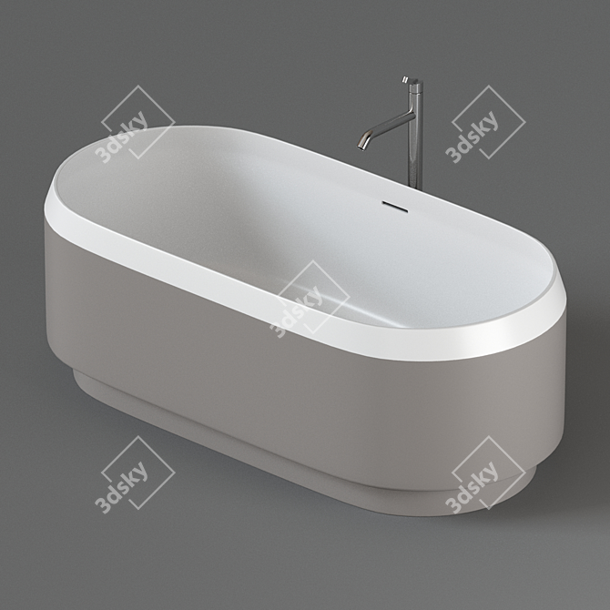 Lariana Agape: Elegant Freestanding Bathtub 3D model image 3