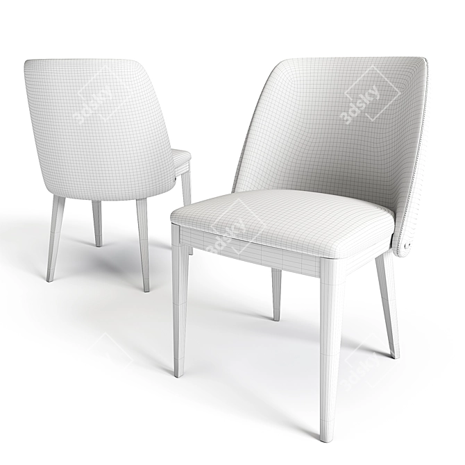 Elegant Ingrid Dining Chair 3D model image 3