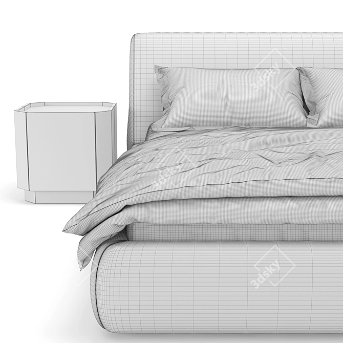 Luxury Campomarzio Meroni Colzani Bed 3D model image 3