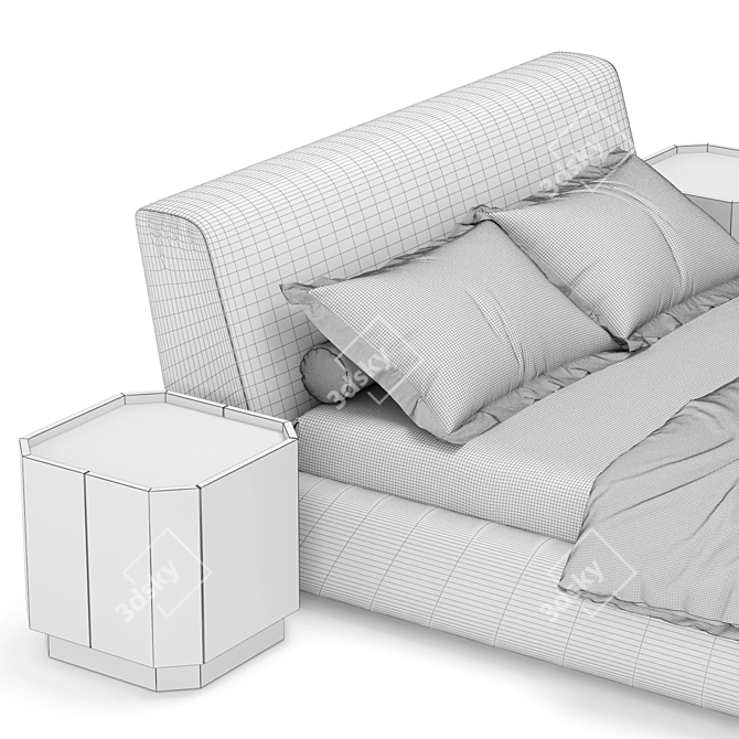 Luxury Campomarzio Meroni Colzani Bed 3D model image 4