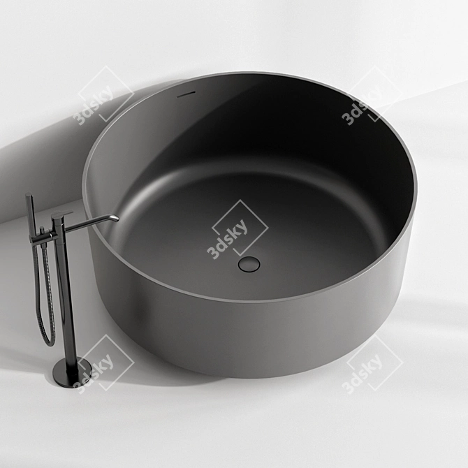 Sleek Arc Bathroom Fixture 3D model image 2