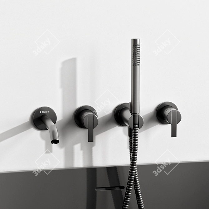 Sleek Arc Bathroom Fixture 3D model image 4