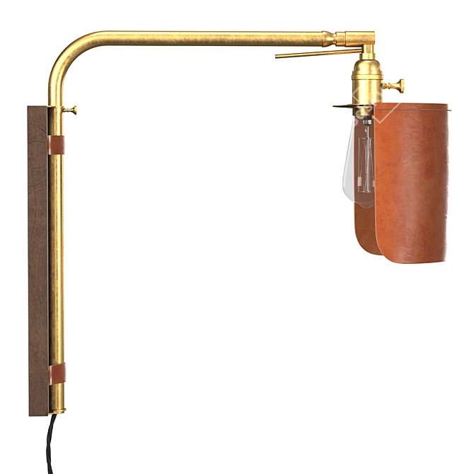 Vintage Brass Ava Wall Sconce 3D model image 4