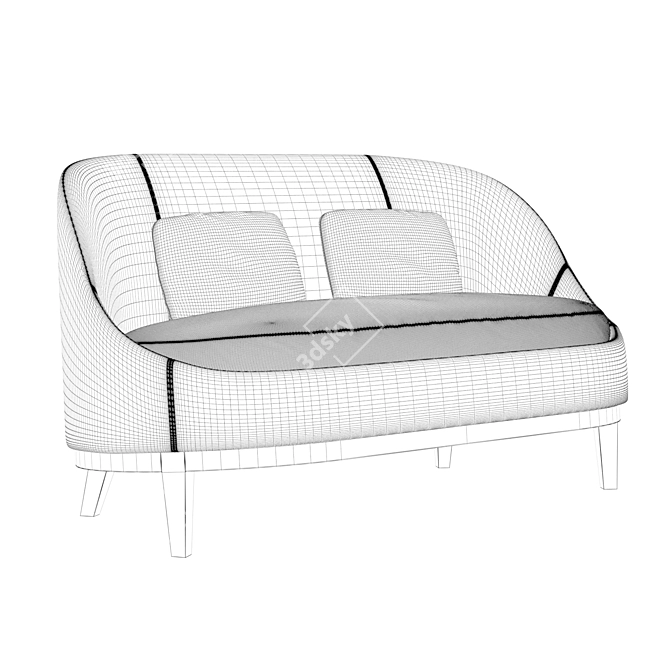 Elegant Belle Loveseat Sofa 3D model image 9