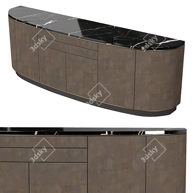 Modern Luxury Keope Cabinet: Italian Design Excellence 3D model image 1