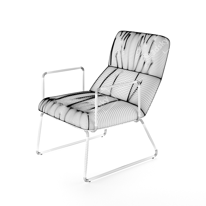 Sleek Sancale Elle Armchair: Swivel & Lock. 3D model image 4