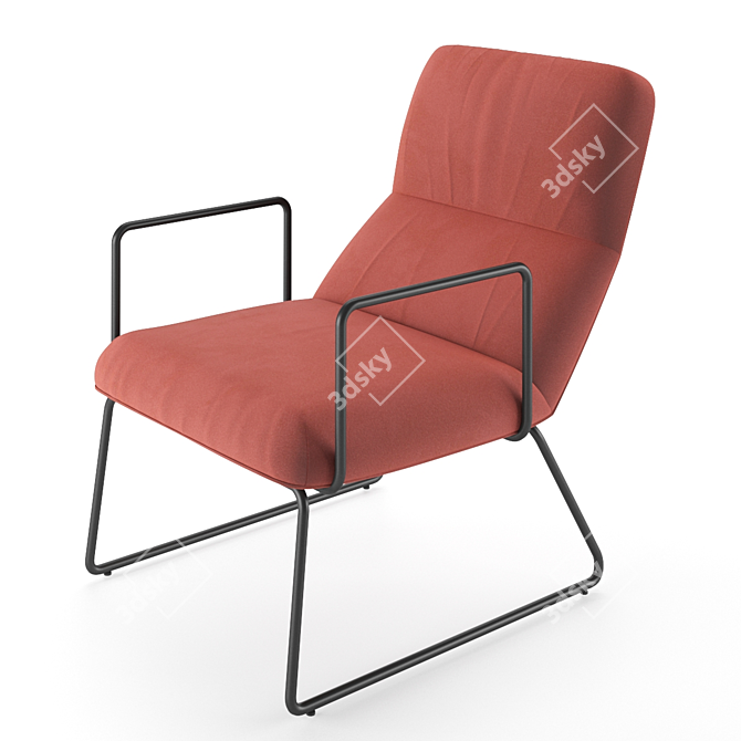 Sleek Sancale Elle Armchair: Swivel & Lock. 3D model image 5