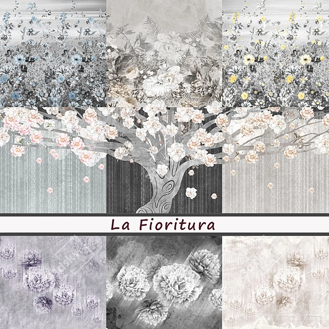 La Fioritura Designer Wallpaper Pack 1 3D model image 1