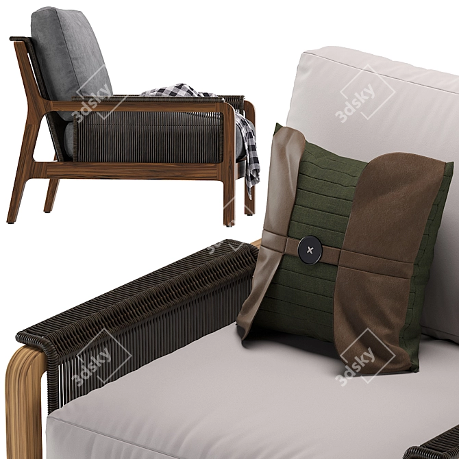 Modern Coco Republic Pali Lounge 3D model image 2