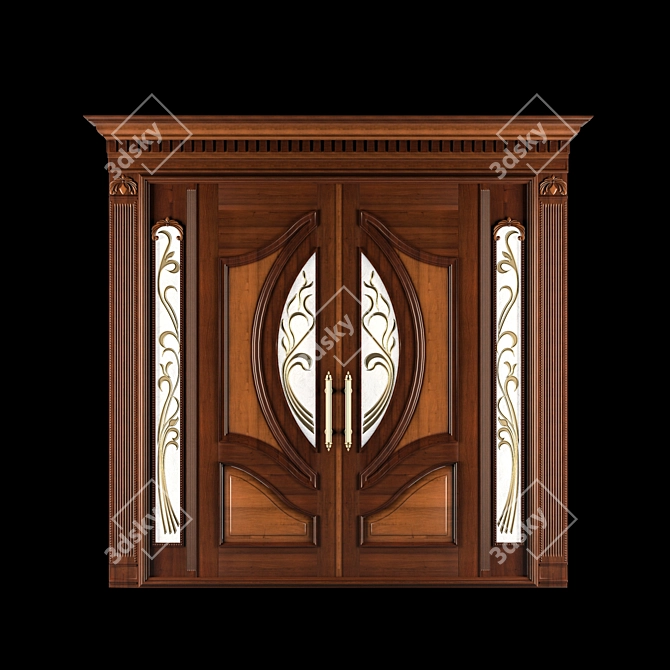 Elegant Entry: Classic Door 265cm H - 260cm W 3D model image 2