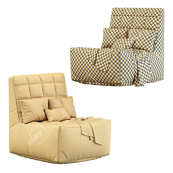 ErgoCozy Nano Lounge Chair 3D model image 5