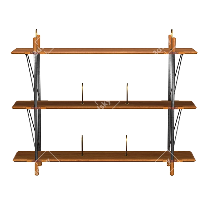 Brandywine Wide Shelf - Stylish Storage Solution 3D model image 2