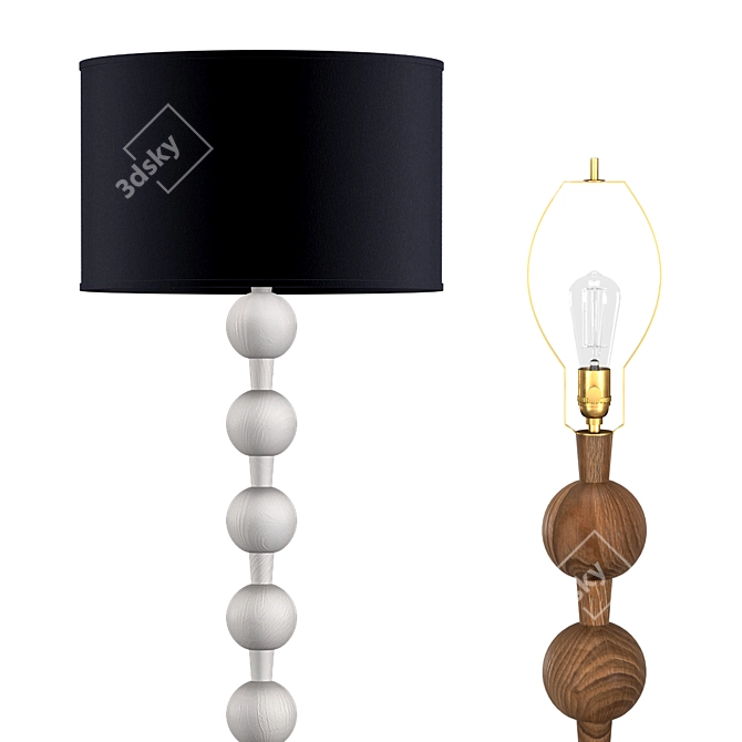 Hugo Barbell Floor Lamp: Modern Elegance in Brass 3D model image 3