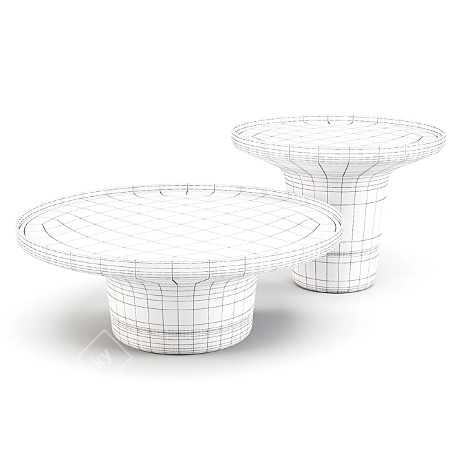 Wendelbo Poller: Sleek Maritime-Inspired Coffee & Side Tables 3D model image 2