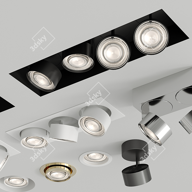 Sleek Mawa LED Downlights 3D model image 2