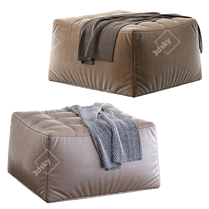 Minimalist Nano Pouf: H 44, W 82, D 77 3D model image 1