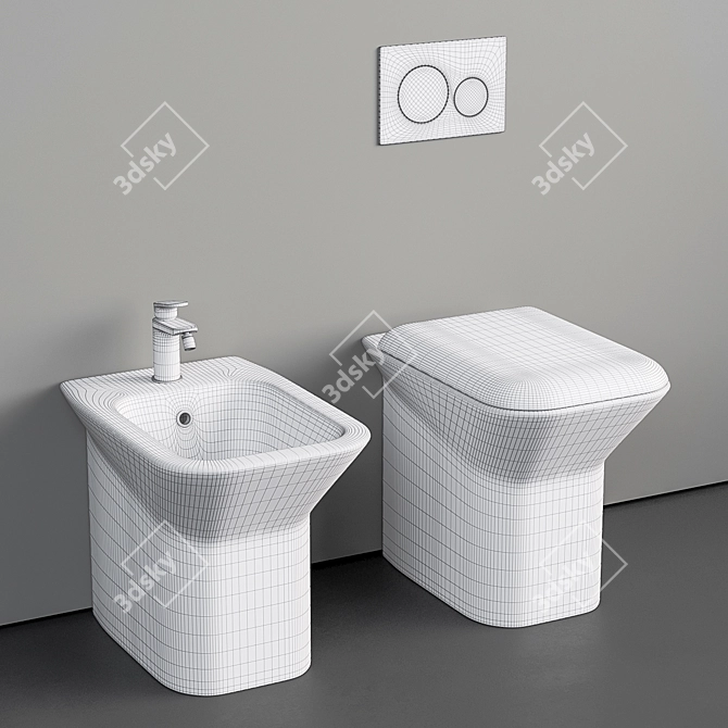 Azzurra Ceramica PRUA Floor WC & Bidet 3D model image 4