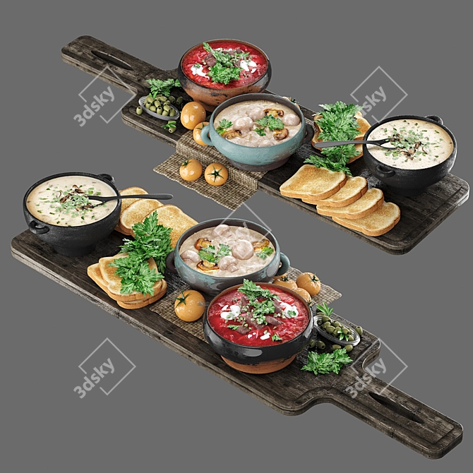 Title: Hearty Veggie Soups 3D model image 1