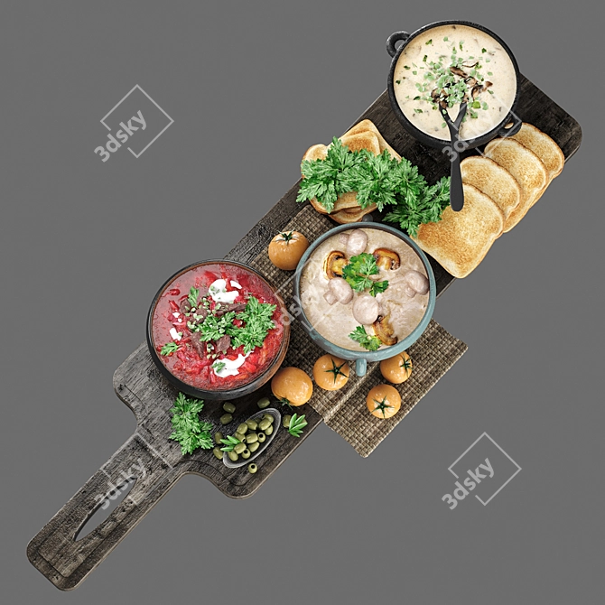 Title: Hearty Veggie Soups 3D model image 2