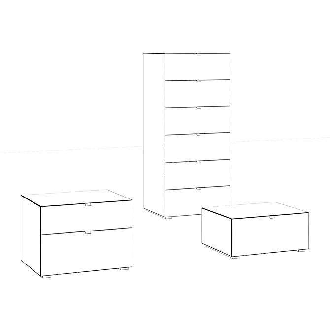 Tetris Nightstands & Chest of Drawers 3D model image 5