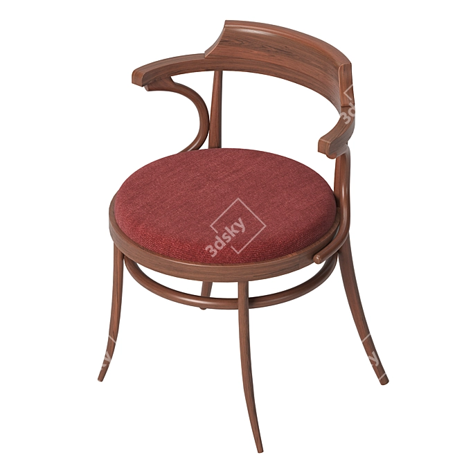 Modern Wood and Fabric Chair 3D model image 4