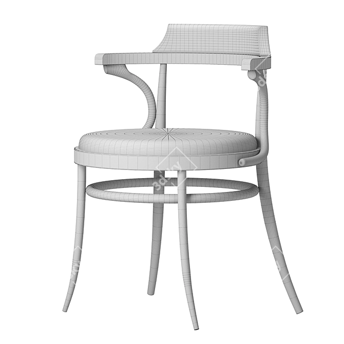Modern Wood and Fabric Chair 3D model image 5