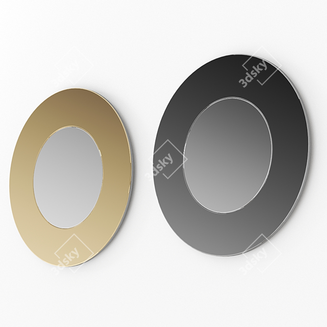 Elegant Porada Glass Mirror 3D model image 1