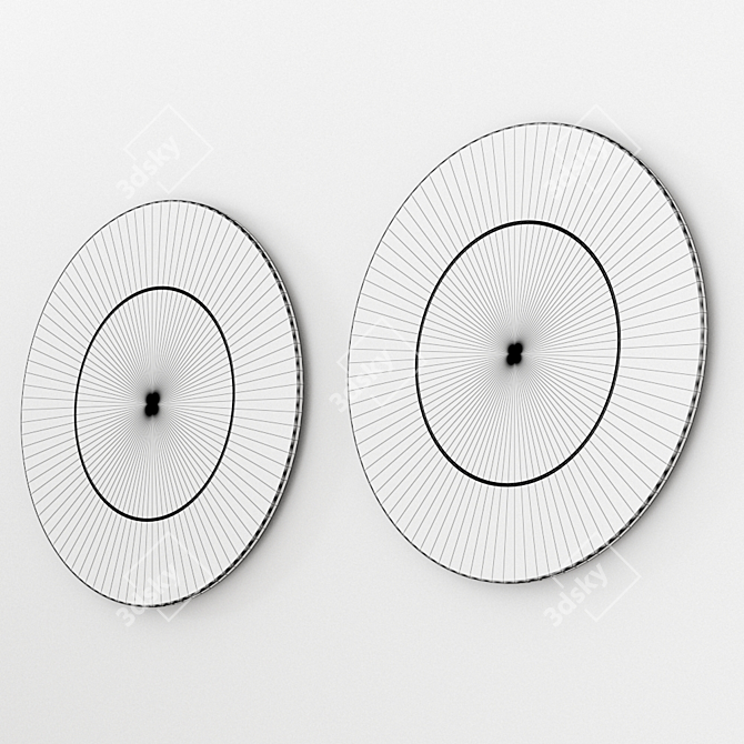 Elegant Porada Glass Mirror 3D model image 4