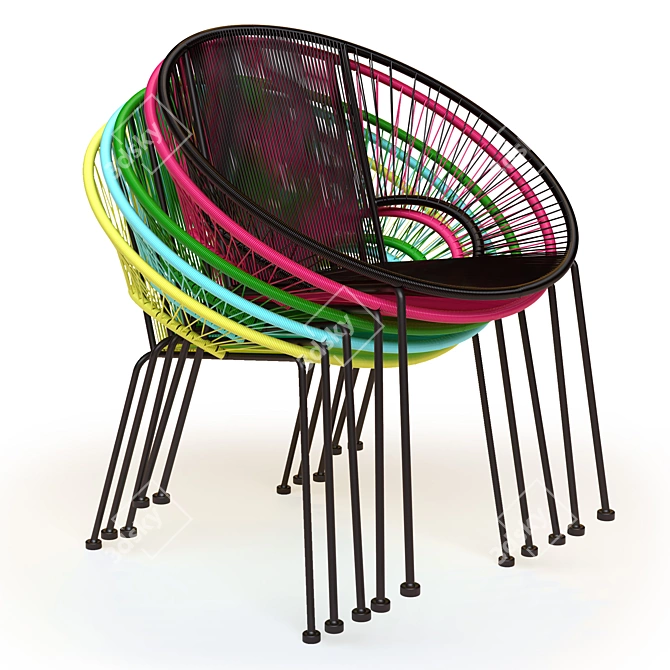 Vintage-inspired Joalie Armchair 3D model image 3