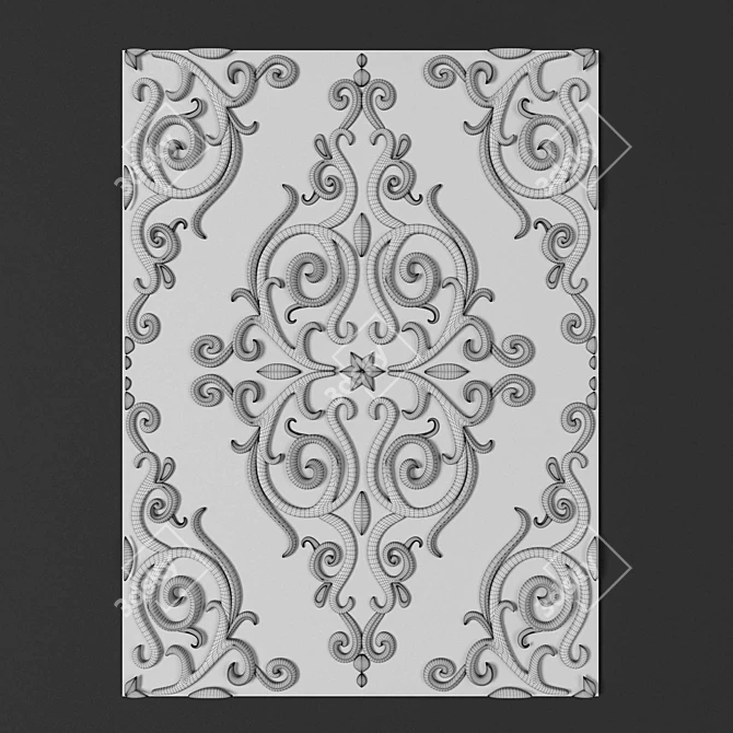 Elegant Decorative Plaster Art 3D model image 3