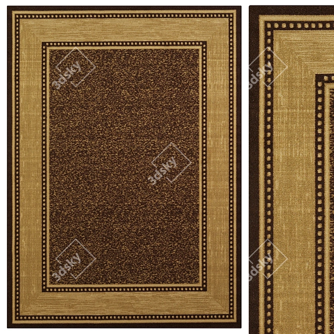 Elegant Border Rug: 2400 x 3300 mm 3D model image 1