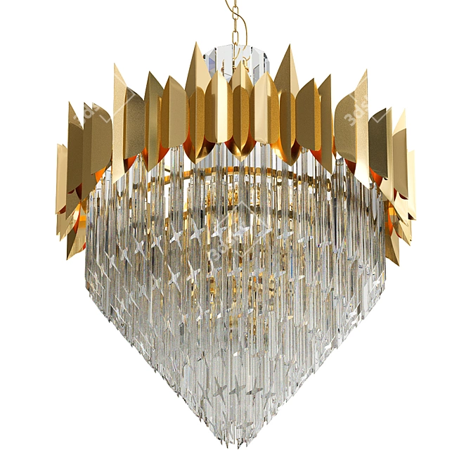 Luxury Six Cascades Chandelier 3D model image 1