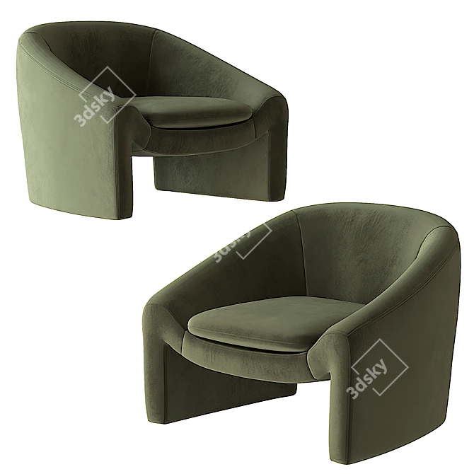 Elegant Pistachio Shona Accent Chair 3D model image 1