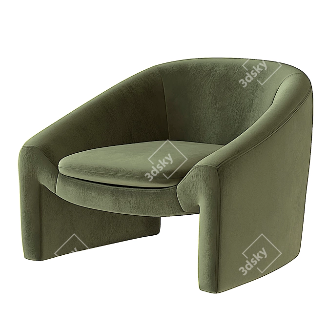 Elegant Pistachio Shona Accent Chair 3D model image 6