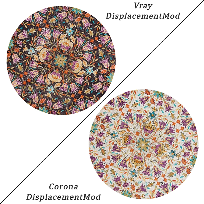 Round Carpet Set: Variety in Textures 3D model image 2