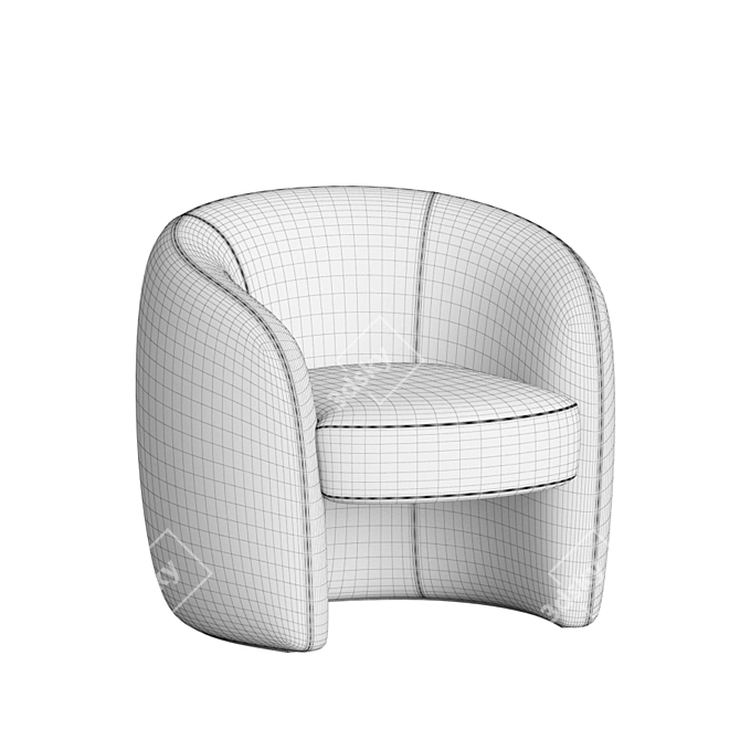 Velvet Barrel Chair: Natalie Allmodern 3D model image 4