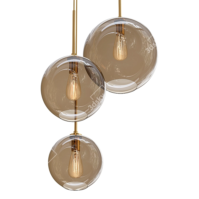 Elegant Passage Pendant Lights Set 3D model image 1