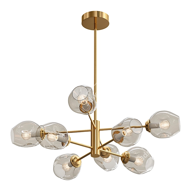 Marine-C: Glass Pendant Chandelier 3D model image 1