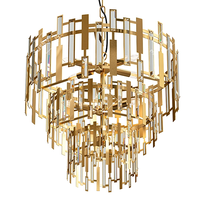 Agra Designer Glass Chandelier 3D model image 1