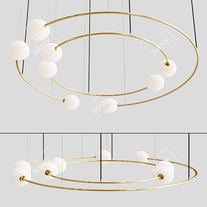 Contemporary Content Lamp - 80cm Diameter 3D model image 1