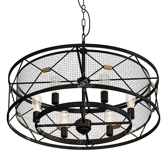 Industrial Urban Chandelier: X-Cage 3D model image 1