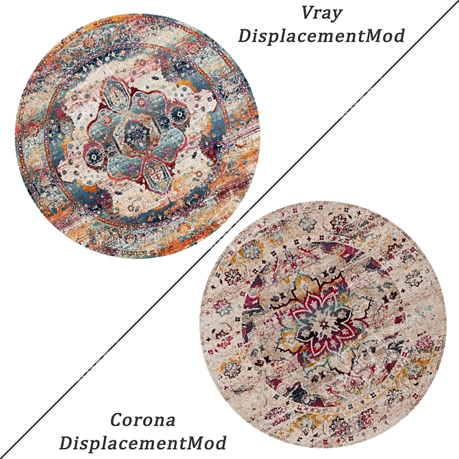 Round Carpets Set 29: Versatile 6-Piece Collection 3D model image 2