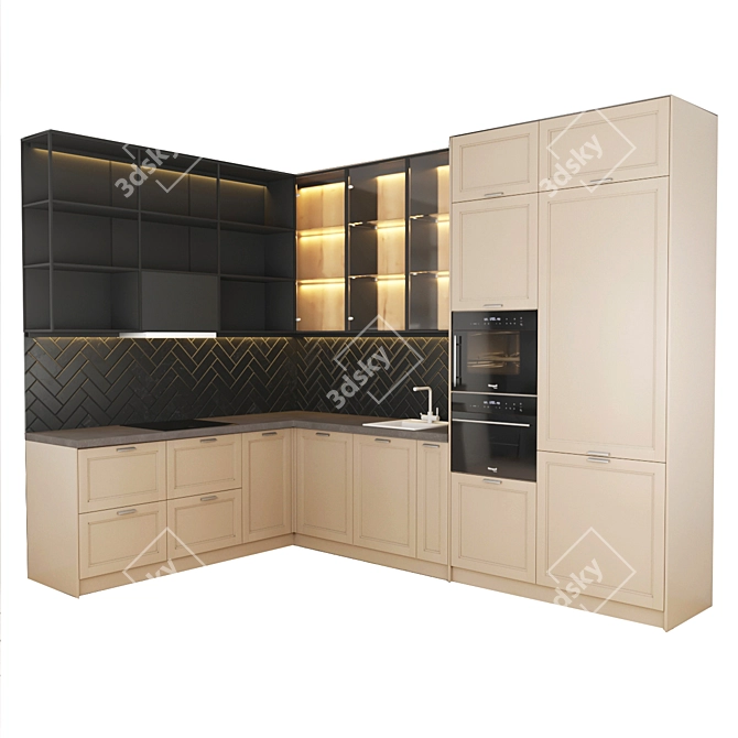 Modern Kitchen Set 3D model image 8