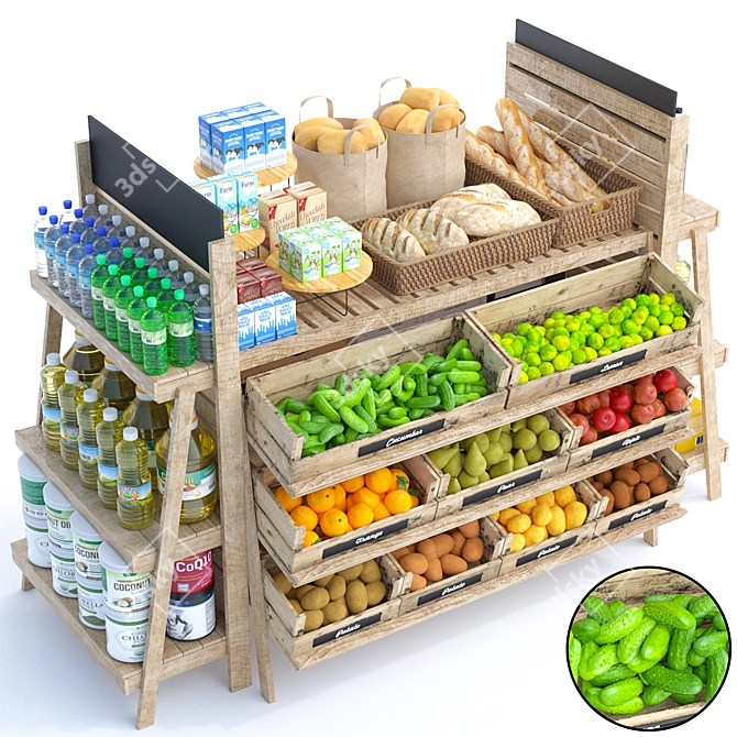 High-Quality Grocery Store Display 3D model image 5