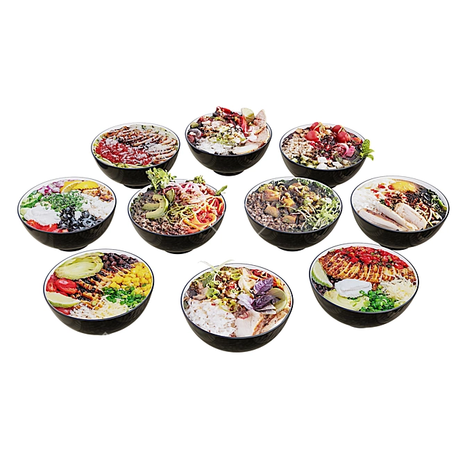 Delicious Bowl Buffet Set 3D model image 4