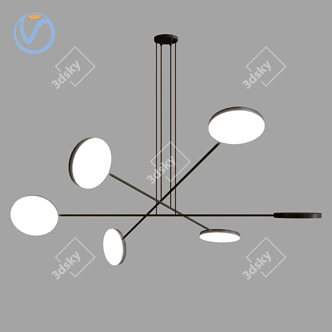 Lesti 120cm Chandelier: Elegant Illumination by Lampatrone 3D model image 3