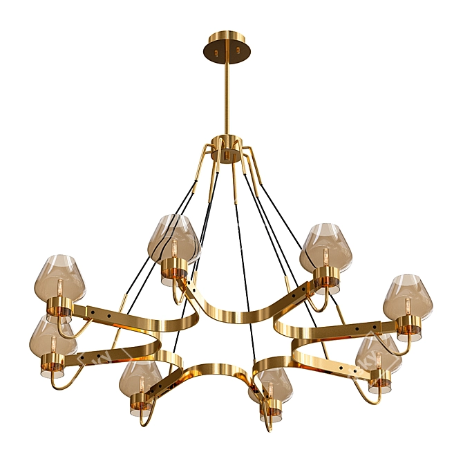 Glamorous Glass Postmodern Chandelier 3D model image 1