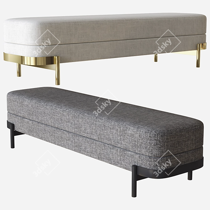 HC28 Cosmo Barry Bench: Modern Elegance 3D model image 1