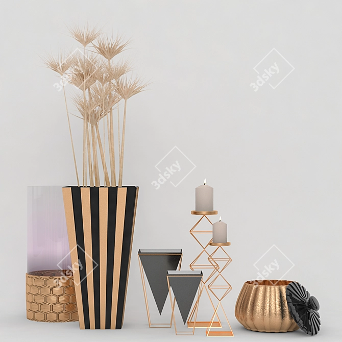 Elegant Decor Set 3D model image 1