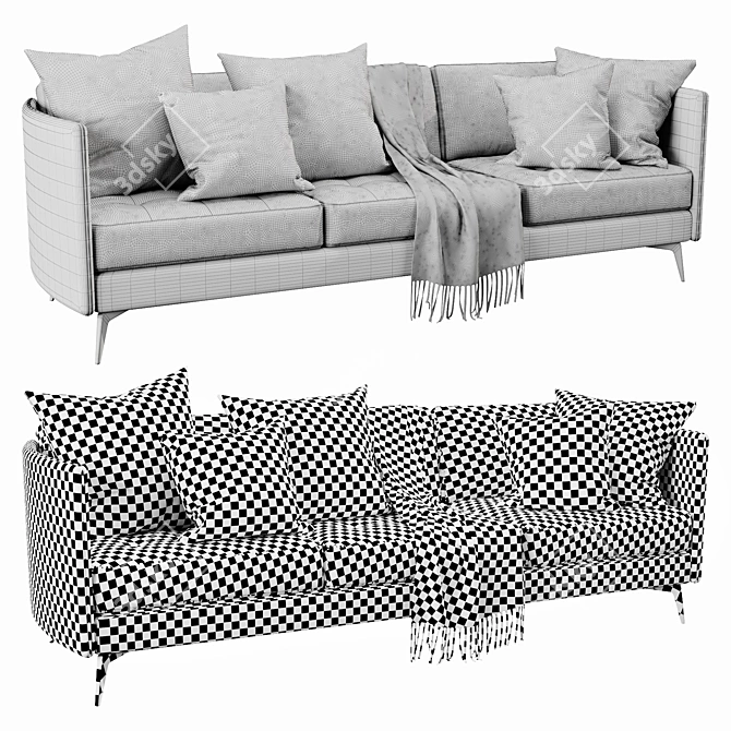 Minimalist Comfort: Boconcept Osaka 3 Seater Sofa 3D model image 4